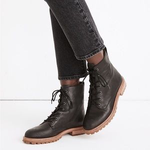 Madewell The Clair Lace-Up Boot in Leather